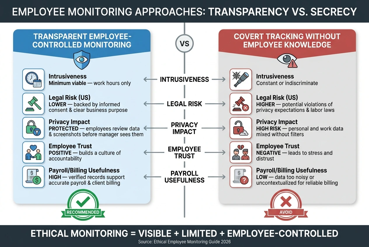 Ethical Employee Monitoring vs. Covert Surveillance: Key Differences